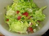 Salata verde cu rosii,usturoi si ceapa verde