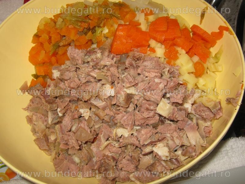 Salata de legume cu ciuperci si carne de vita
